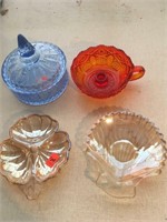 Glass candy dish and candle holder