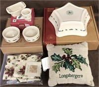 Longaberger Holly pottery/ Pillow, botanical