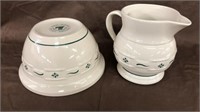 Longaberger large woven traditions pitcher & 10”