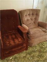 Two upholstered recliners