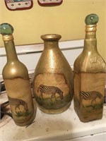 Zebra bottles and stemware