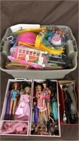 Barbie figures & accessories tub lot
