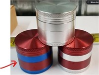 4 Piece Red & Blue 2"x1.75" Magnetic Lid Herb