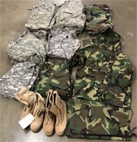 Army clothing & boots lot