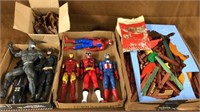 Action figures, Lincoln logs, misc toy lot
