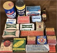 Vintage soap, jar lids lot