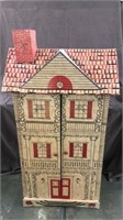 Vtg cardboard doll house & Furnature