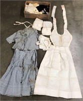 Early nurses uniform, vtg baby clothes & hats