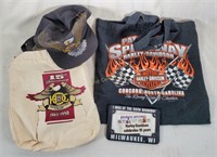 Harley Davidson Lot, Hat, Bags & License Plate