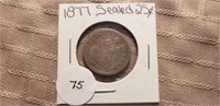 1877P Seated Liberty Quarter Full RIm & Shield