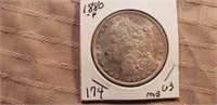 1880P Morgan Dollar MS63
