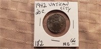 1942 20 C Vatican CIty Coin MS66