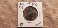 1942 50 C Vatican City Coin MS66