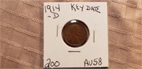 1914D Lincoln Cent XF KEY DATE