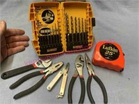 DeWalt bits -Lufkin ruler -5 other tools