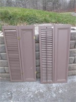 NICE PAIR OF BROWN SHUTTERS 20.5X41.5 INCHES