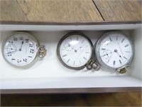 3 pocket watches - 2 Elgin, 1 Hamilton (AS IS)