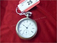 Illinois pocket watch - Newport Coin Silver case (