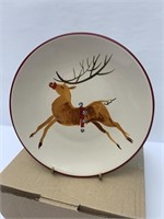 Set of four reindeer appetizer plates