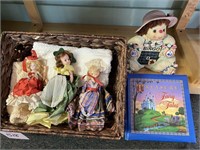 VINTAGE STORYBOOK DOLLS - BASKET - BOOK - MORE