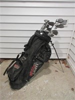 GOLF BAG AND LARGE SELECTION OF GOLF CLUBS