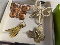 COSTUME BUTTERFLY AND MOTH PIN / BROOCHES