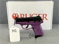 142. Ruger Mod. EC9S 9mm, Purple Cerakote, NIB,