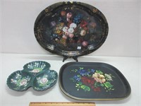 LOVELY TOLEWARE METAL TRAYS