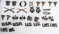 WW1 US OFFICER COLLAR INSIGNIA SETS LOT OF 15