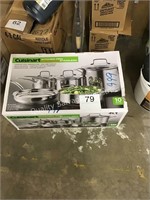 1 LOT CUISINART 10 PIECE COOKWARE SET