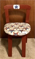 Red Americana Print Chair