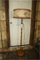 Vintage Floor Lamp with Hobnail Milk Glass Design
