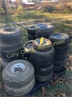 Pallet of tires of all sizes (ATV, Golf Cart &