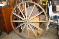Antique Wooden Wagon Wheel 48D