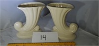 Vintage pair of USA Cornacopia Vases