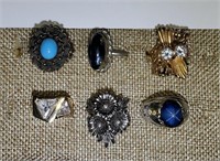 Lot of 6 RINGS - sizes 5, 5.5, 6, 6, 6, 9.5