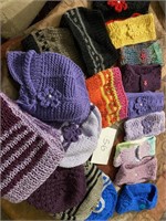 Knitted hats, headbands, scarves