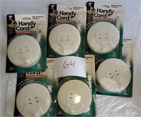 Lot of 6 "Handy Cord" Roll-up Extension Cords