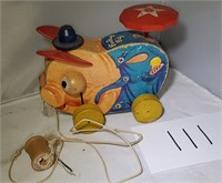 Vintage Fisher Price "Pinky Pig" Wooden Toy