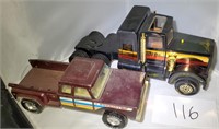 2 Vintage Toy Trucks; Tonka Semi, "Country Gent"