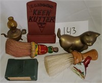 Vintage Misc Lot - Brushes, Mini Lamp, Kodak, ...