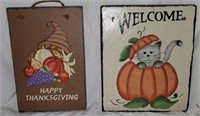 Two Hanging Slate Fall Decorations