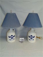 Pair of Crock Jug Lamps
