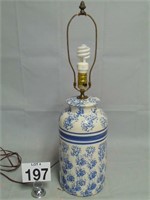 Shaded Lady Spongeware Lamp 27 in Tall