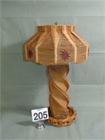 Folk Art Popscicle Stick Lamp 26 in Tall