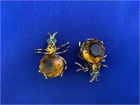 Pair Insect Brooches