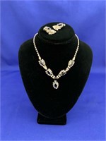 Set Rhinestone Necklace & Earrings