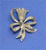 Floral Marquisite Brooch
