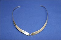 Hand Hammered Stering Silver Open Choker
