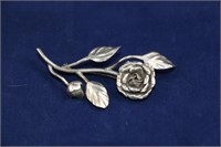 Sterling Silver Floral Brooch